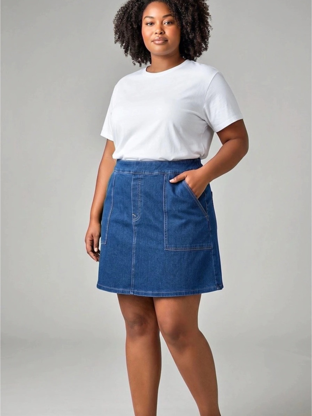 DG2 by Diane Gilman - Denim Mini Skirt in Blue Like New